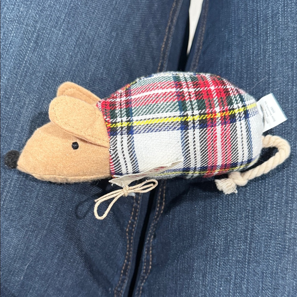 Plaid Mud Pie Mouse Toy for Pet